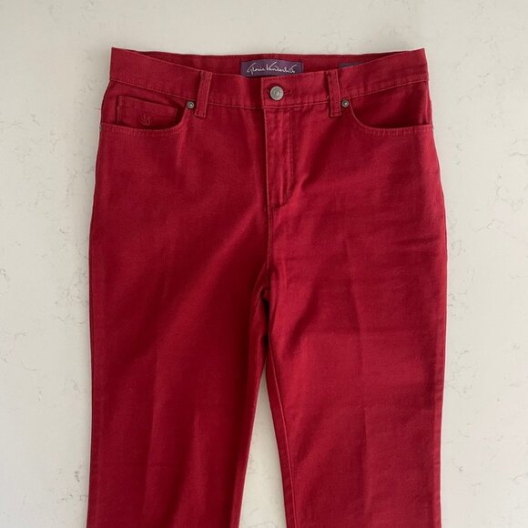 Gloria Vanderbilt Amanda 5 Pkt Straight Leg Cotton Jeans Burnt Red Sz 8P NWOT - Picture 3 of 13